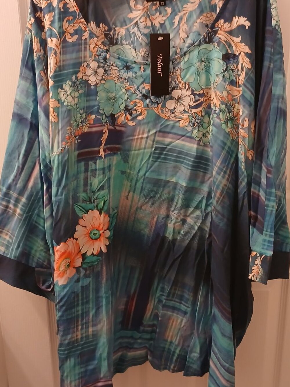 Tolani Collection Medallion Fashion Sleeve Top